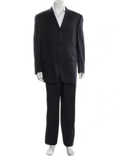 Pre-owned Burberry Wool Two-piece Suit In Blue
