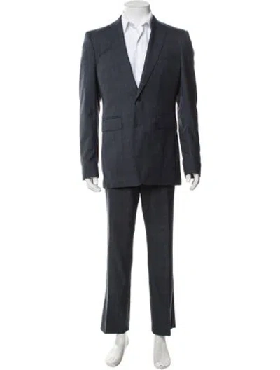 Pre-owned Burberry Wool Two-piece Suit In Blue