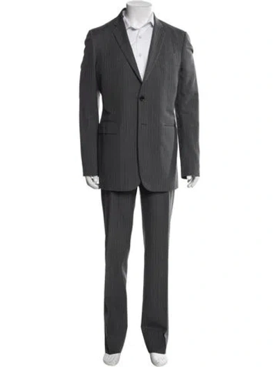 Pre-owned Burberry Wool Two-piece Suit In Gray