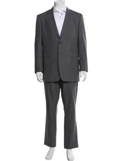 Pre-owned Burberry Wool Two-piece Suit In Gray
