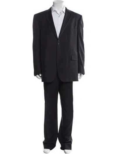 Pre-owned Burberry Wool Two-piece Suit In Gray