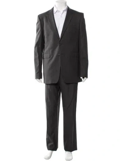 Pre-owned Burberry Wool Two-piece Suit In Gray