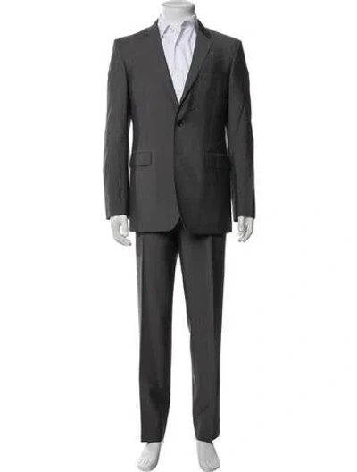 Pre-owned Burberry Wool Two-piece Suit In Gray