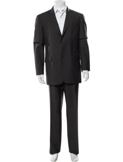 Pre-owned Burberry Wool Two-piece Suit In Grey