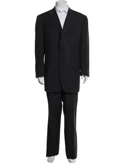 Pre-owned Burberry Wool Two-piece Suit W/ Tags In Black