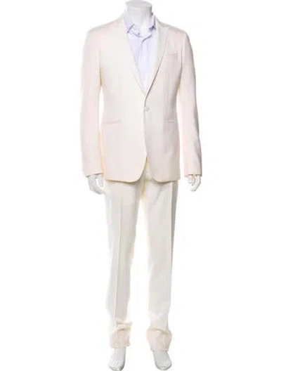 Pre-owned Burberry Wool Two-piece Suit In White