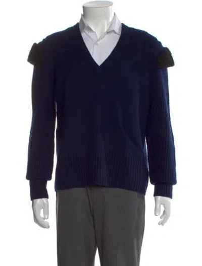 Pre-owned Burberry Wool V-neck Cardigan In Multi