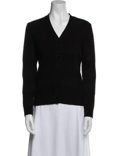 Pre-owned Burberry Wool V-neck Sweater In Black
