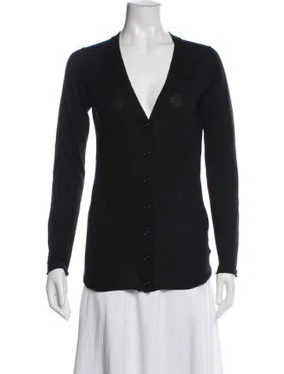 Pre-owned Burberry Wool V-neck Sweater In Black