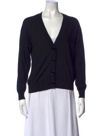 Pre-owned Burberry Wool V-neck Sweater In Black