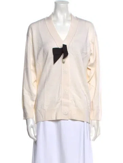 Pre-owned Burberry Wool V-neck Sweater In Neutral