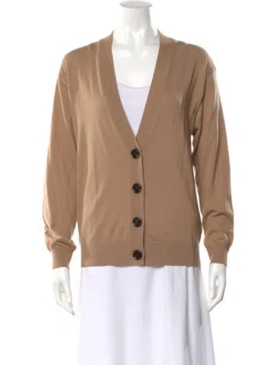 Pre-owned Burberry Wool V-neck Sweater In Neutral