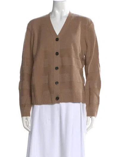 Pre-owned Burberry Wool V-neck Sweater In Neutral