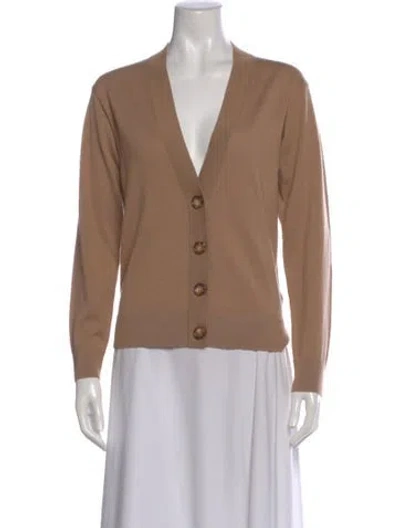 Pre-owned Burberry Wool V-neck Sweater W/ Tags In Neutral