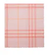 Burberry Wool Wide Check Scarf In Pink