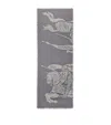 Burberry Wool Wide Ekd Scarf In Blue