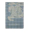 Burberry Ekd Check Wool Scarf In Blue