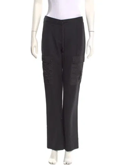 Pre-owned Burberry Wool Wide Leg Pants In Black