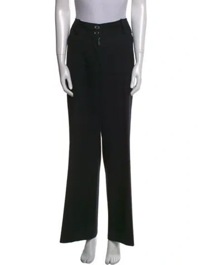 Pre-owned Burberry Wool Wide Leg Pants In Black