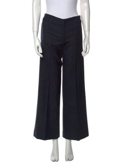 Pre-owned Burberry Wool Wide Leg Pants In Black