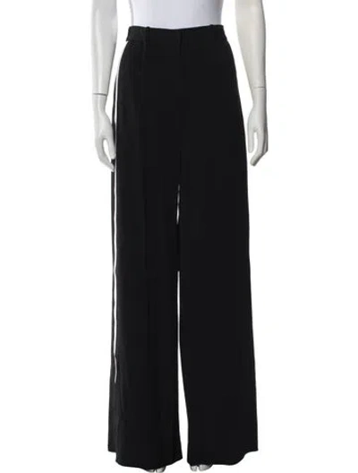 Pre-owned Burberry Wool Wide Leg Pants In Black