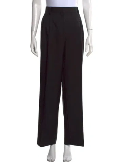 Pre-owned Burberry Wool Wide Leg Pants In Black