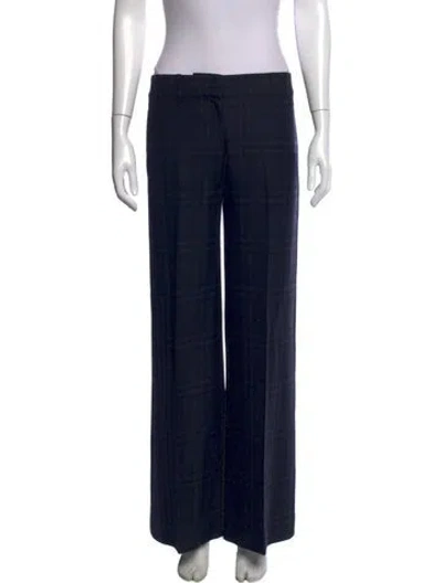 Pre-owned Burberry Wool Wide Leg Pants In Black