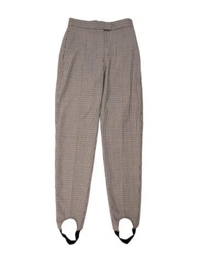 Pre-owned Burberry Wool Wide Leg Pants In Brown