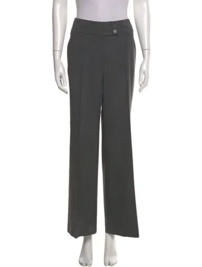Pre-owned Burberry Wool Wide Leg Pants In Gray