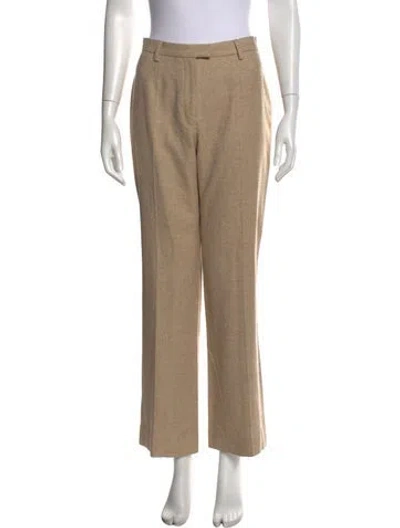 Pre-owned Burberry Wool Wide Leg Pants In Neutral