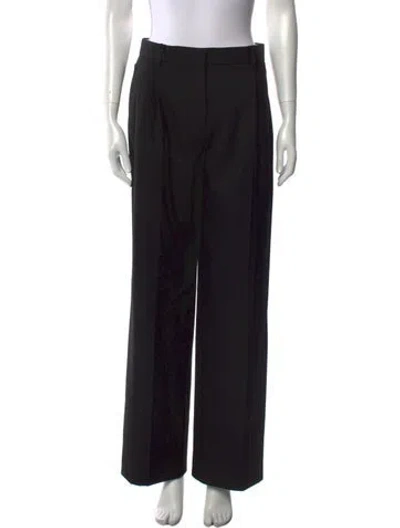Pre-owned Burberry Wool Wide Leg Pants W/ Tags In Black