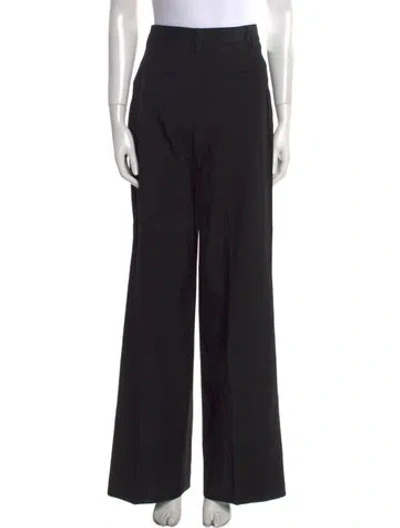 Pre-owned Burberry Wool Wide Leg Pants W/ Tags In Black