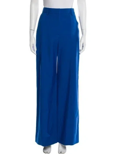 Pre-owned Burberry Wool Wide Leg Pants W/ Tags In Blue