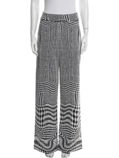 Pre-owned Burberry Wool Wide Leg Pants W/ Tags In Multi