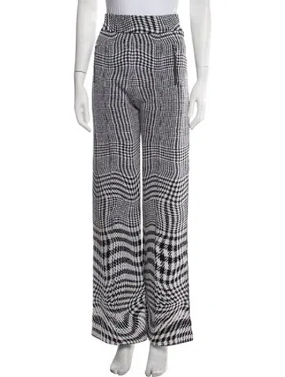 Pre-owned Burberry Wool Wide Leg Pants W/ Tags In Multicolor