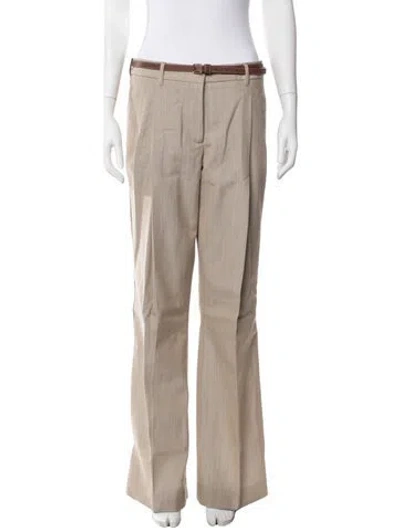 Pre-owned Burberry Wool Wide Leg Pants W/ Tags In Neutral