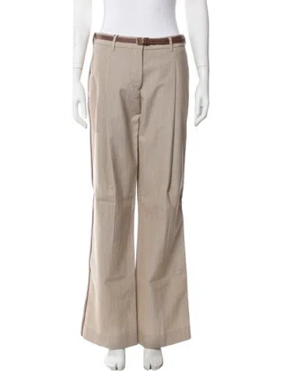 Pre-owned Burberry Wool Wide Leg Pants W/ Tags In Neutrals