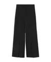 Burberry Pleated Wide-leg Wool Trousers In Black