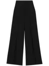 Burberry Wide Leg Wool Trouser With Slits In Schwarz