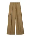 Burberry Wide-leg Wool Cargo Trousers In Brown
