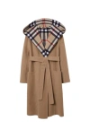 Burberry Wool Wrap Coat In Archive Beige