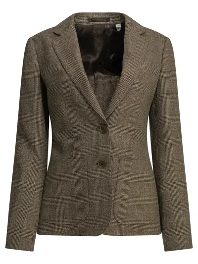 Burberry Wool-and-linen-blend Blazer In Brown