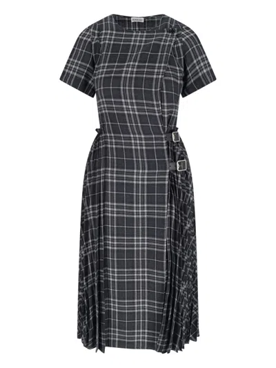Burberry Wool-blend Dress With Tailored Finish In Black