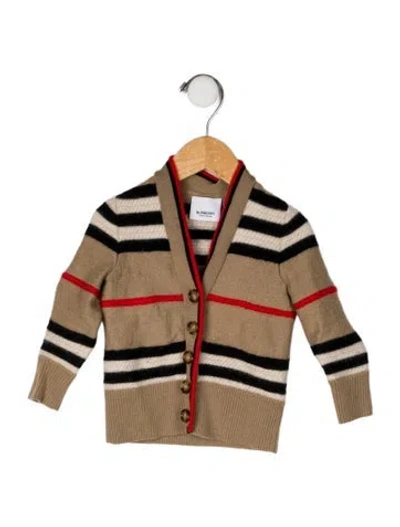 Pre-owned Burberry Babies' Wool-cashmere Blend Cardigan In Neutral