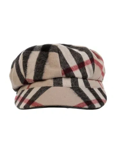 Pre-owned Burberry Wool-cashmere Blend Hat In Neutrals
