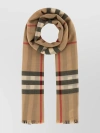 BURBERRY WOOLEN CHECKERED SCARF WITH FRINGED EDGES