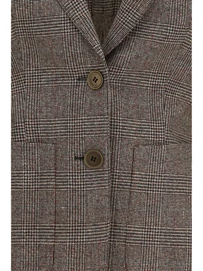 Burberry Wool-linen Single-breasted Blazer In Brown