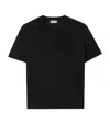 Burberry Wool-silk Check Panel T-shirt In Black