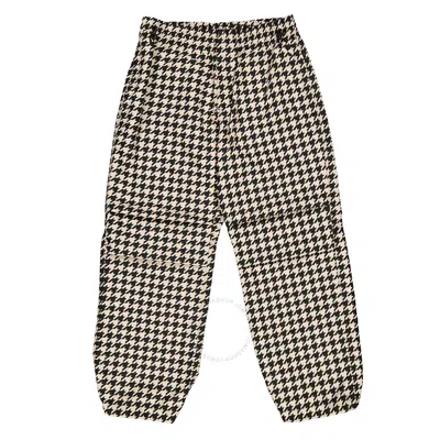 Burberry Workwear Houndstooth-pattern Elasticated-waist Trousers In Black