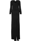 Burberry Woven Panel Evening Dress In Black